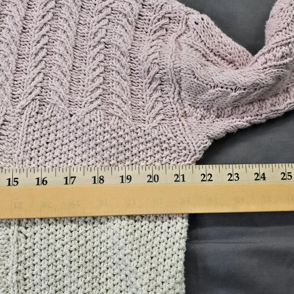 Anthropologie Pink White Ombre Dip Dye Knit Sweater Women's Size Small